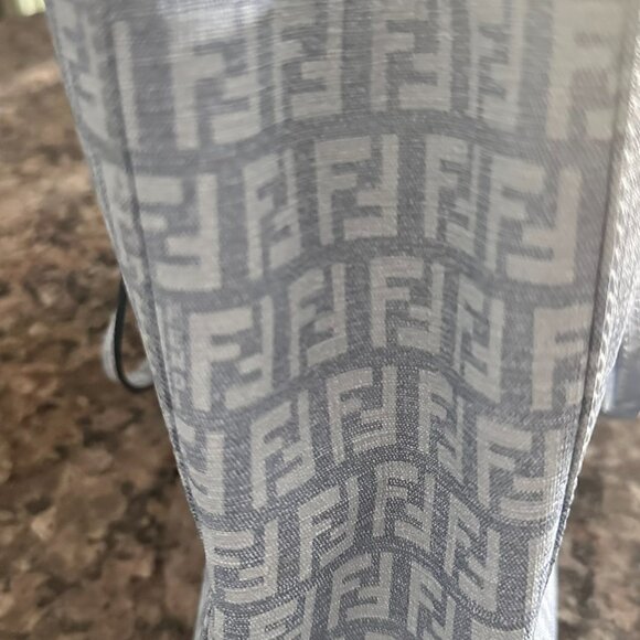 Fendi Baby Blue Zuchinno Coated Canvas Small Tote - Picture 3 of 12